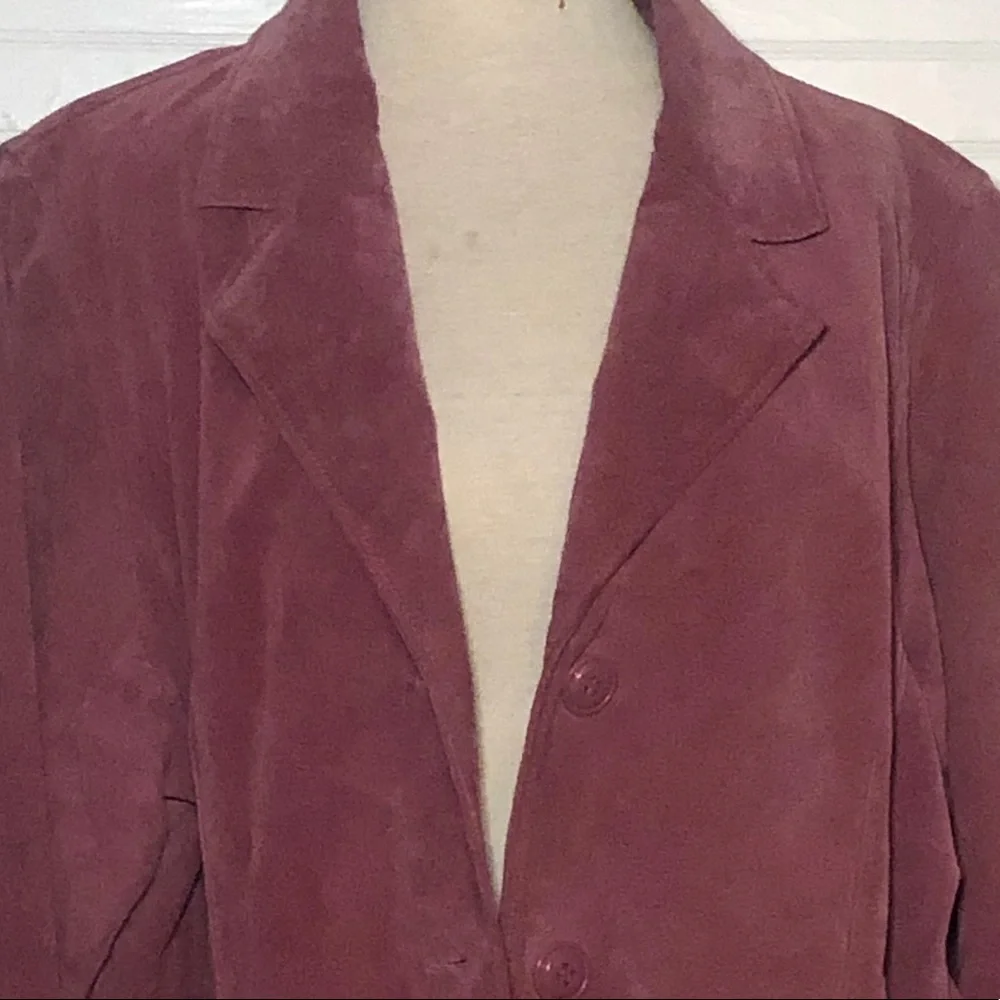 Plus Size Pink Suede Jacket
